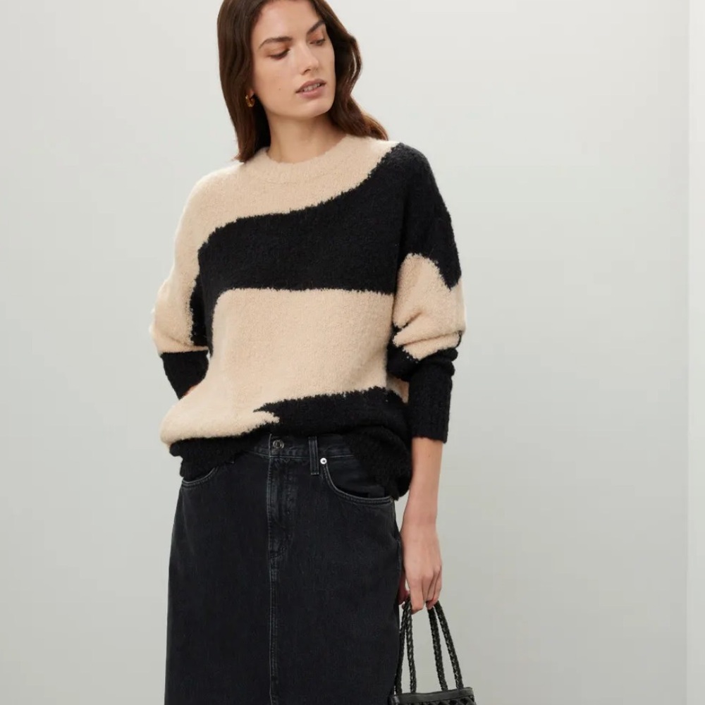 Apiece Apart Superfine Alpaca Elle Textured Sweater Abstract Print